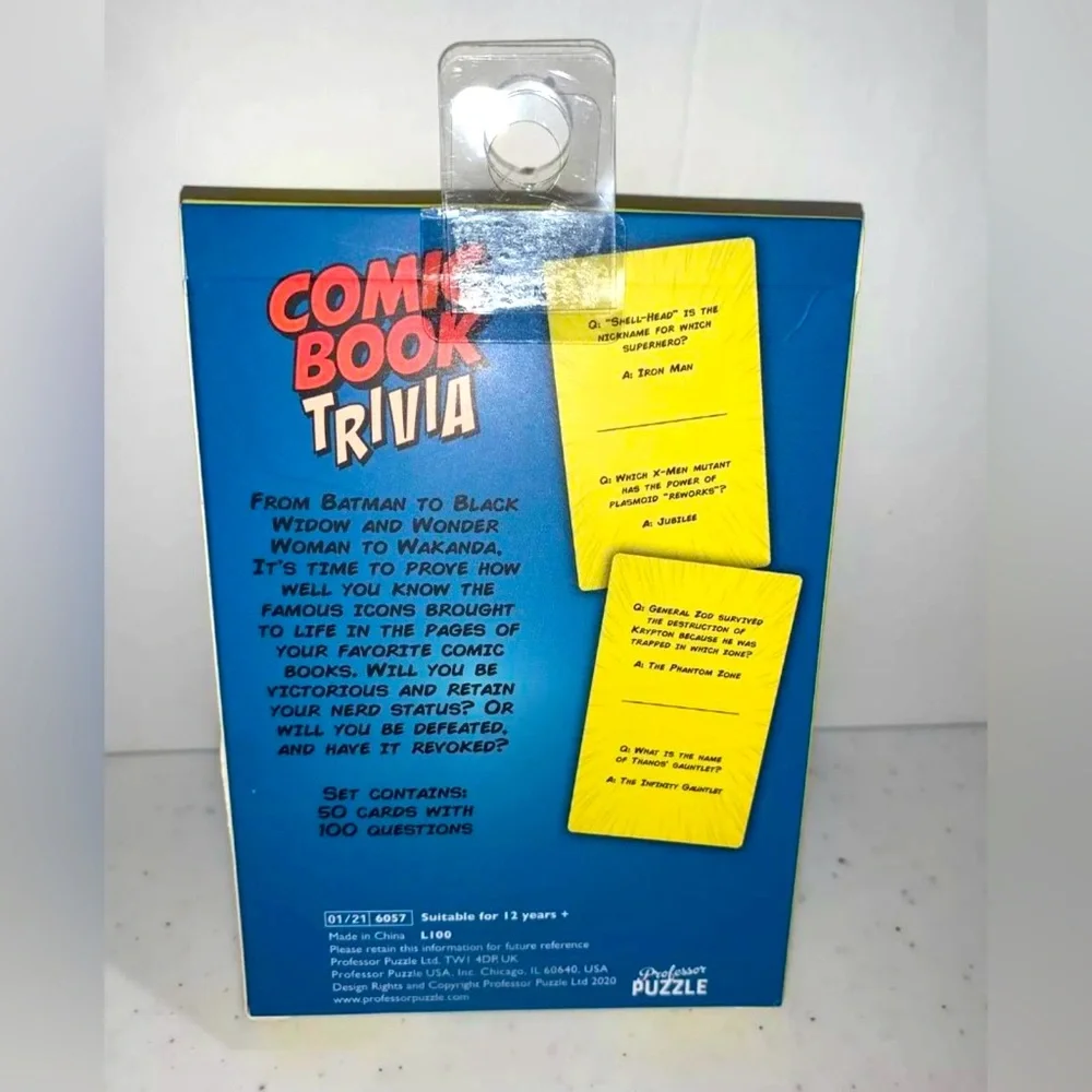 Comic Book Trivia Card Game, NEW!
